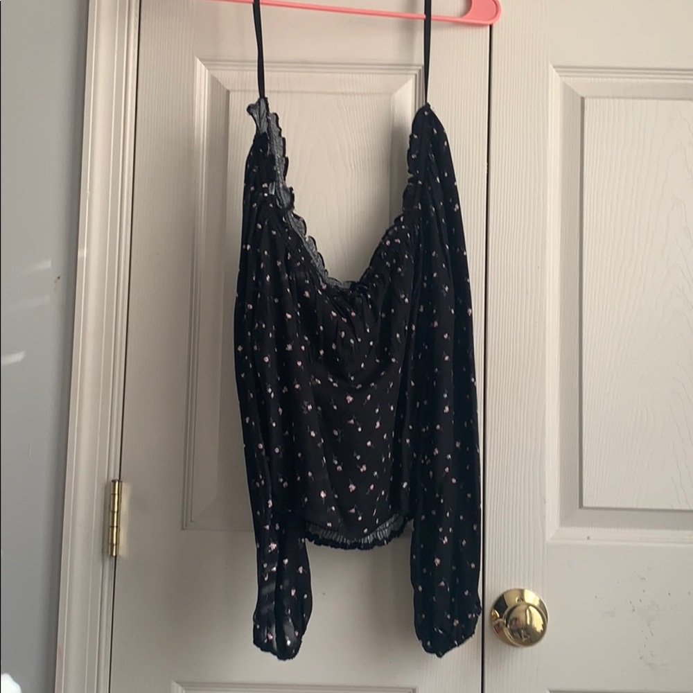 Black off the shoulder top